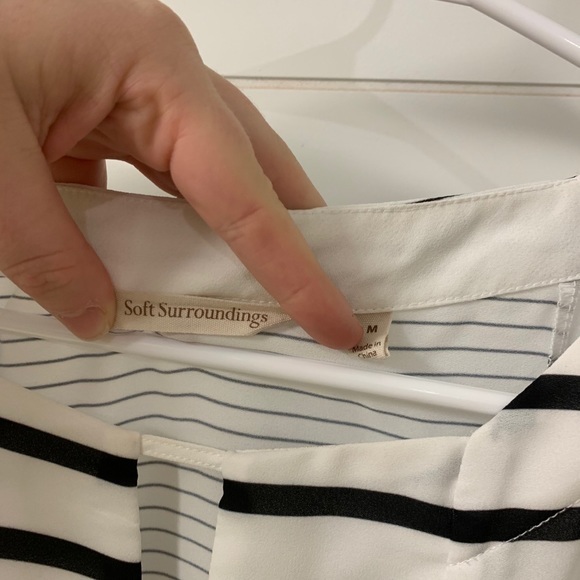 Soft Surroundings Black and White Striped Top - Picture 3 of 4